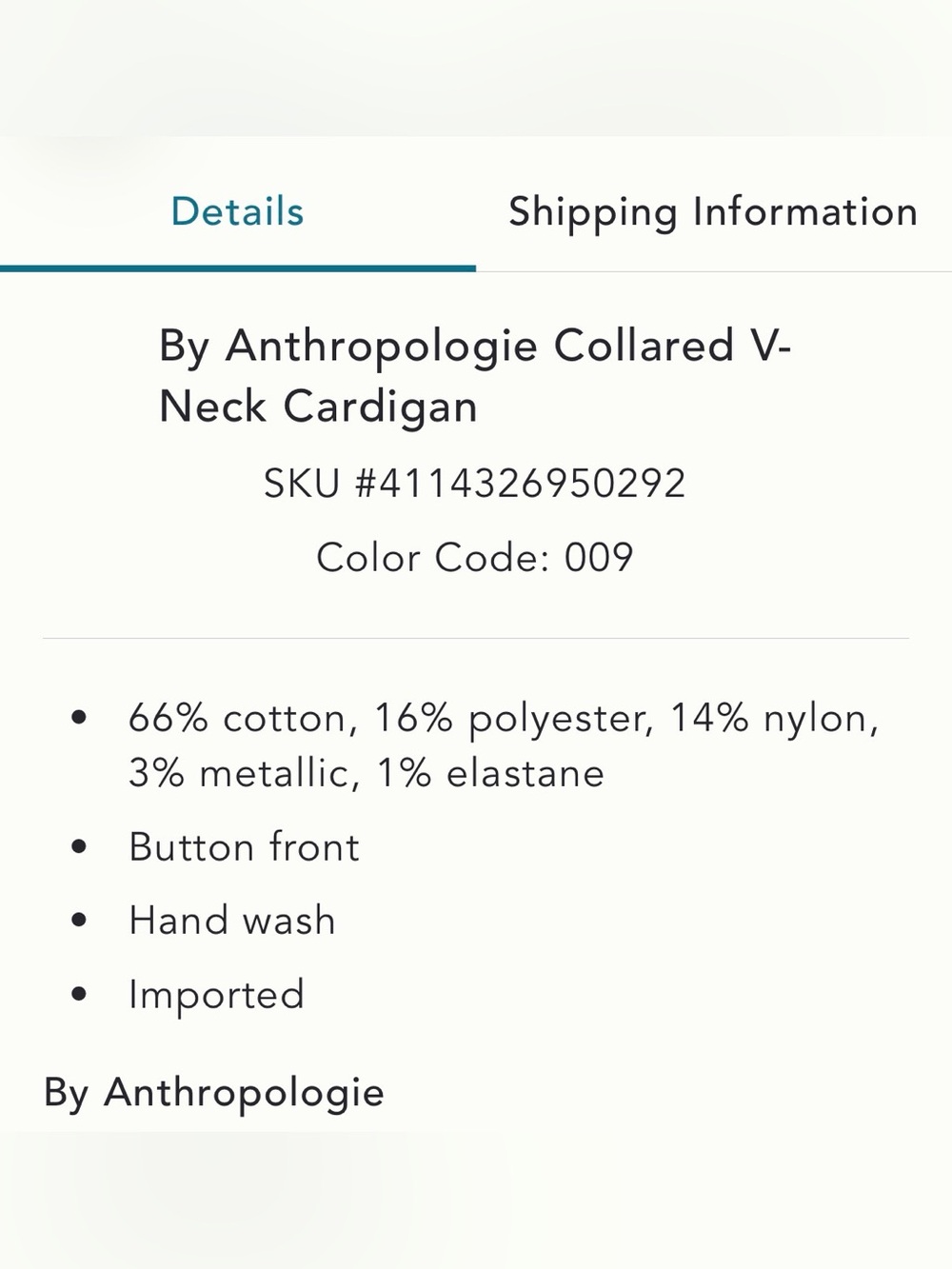 NWT By Anthropologie Collared V-
Neck Cardigan - Metallic Butterfly - Small - Picture 11 of 12